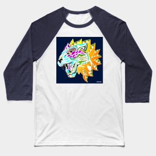 mayan tiger in ecopop pattern zentangle Baseball T-Shirt